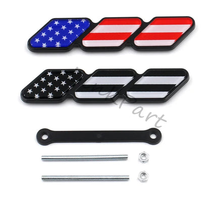 TRD Tri-Color Grille Badge Emblem for Toyota Tacoma / Tundra / 4Runner / Highlander | 3-Piece ABS Set