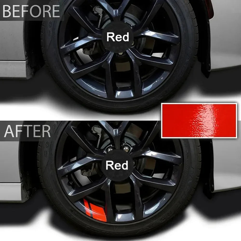 Reflective Wheel Hub Decal Set (6 Pcs) – Rim Cover Sticker | Dodge, Chrysler & Jeep | Red, Yellow, Black