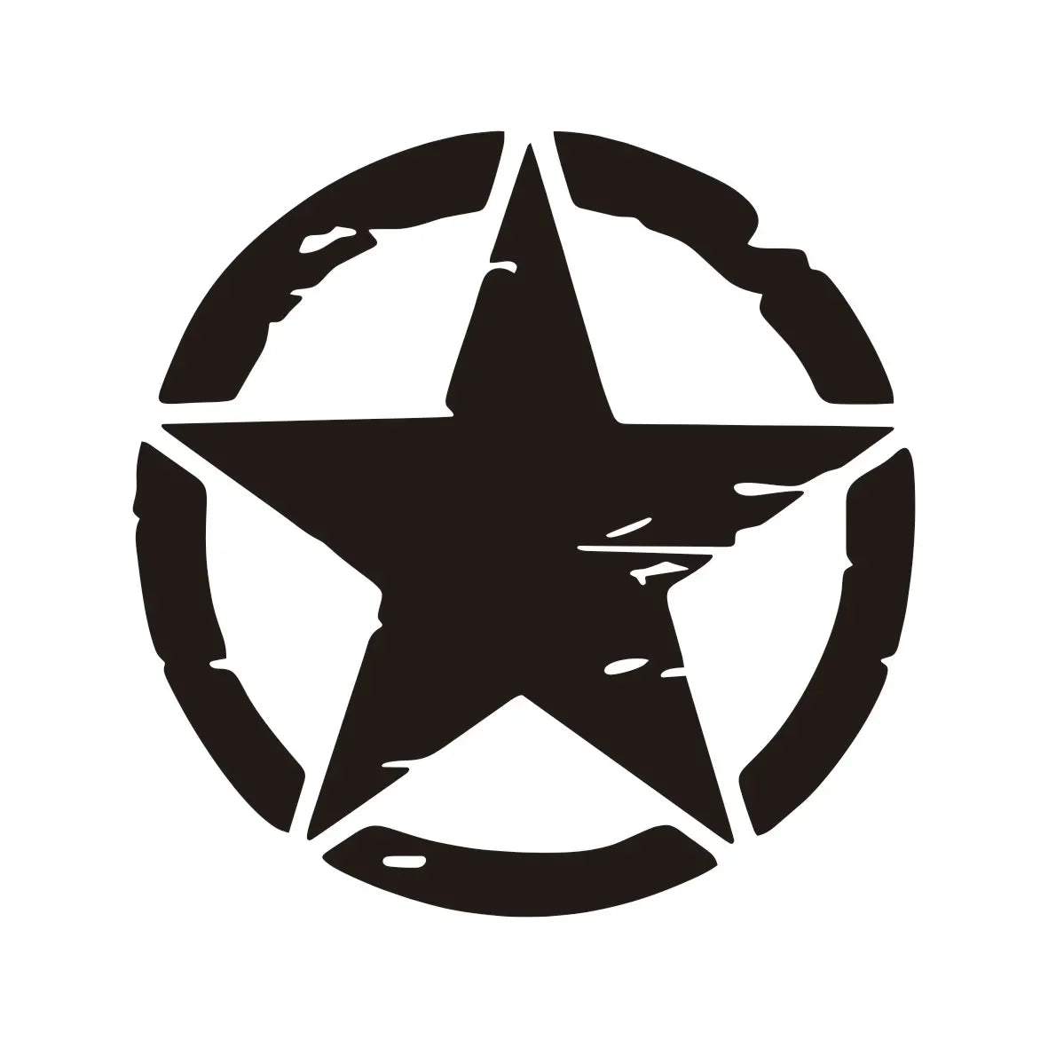 Army Star Vinyl Decal Sticker – Jeep Wrangler & All 4x4 Models | 3 Patterns, 4 Sizes, 4 Styles