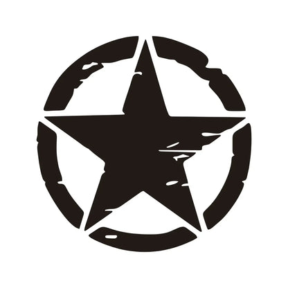 Army Star Vinyl Decal Sticker – Jeep Wrangler & All 4x4 Models | 3 Patterns, 4 Sizes, 4 Styles