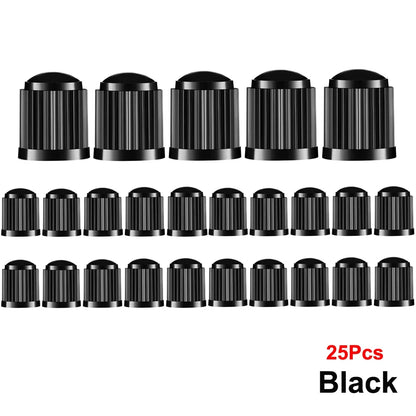 AUTCOAT Tire Stem Valve Caps | Universal Plastic Valve Covers for Cars, Trucks, Bikes