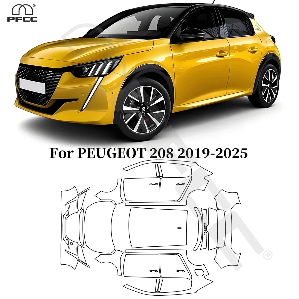 Precut PPF for Peugeot 208 (2019–2025) | TPU Paint Protection Film Clear Bra