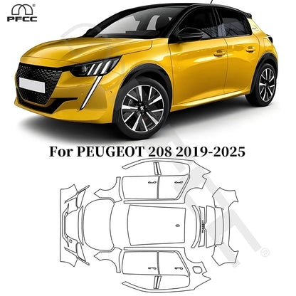 Precut PPF for Peugeot 208 (2019–2025) | TPU Paint Protection Film Clear Bra