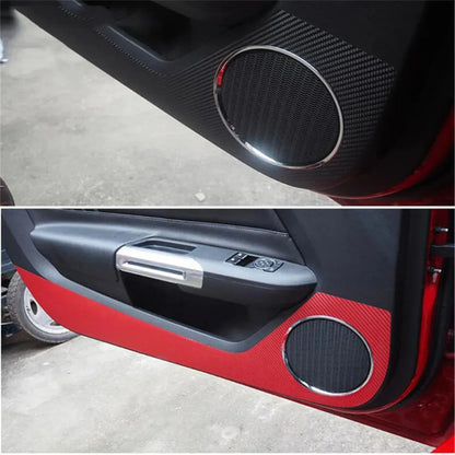 Carbon Fiber Door Anti-Kick Protection Sticker for Ford Mustang (2015-2021) | Sill Decal