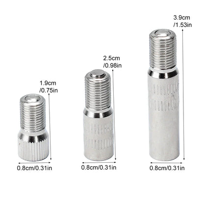 Chrome Plated Brass Screw-on Valve Cap Stem Extension | 19mm 25mm 39mm Tire Valve Extender for Cars and Trucks