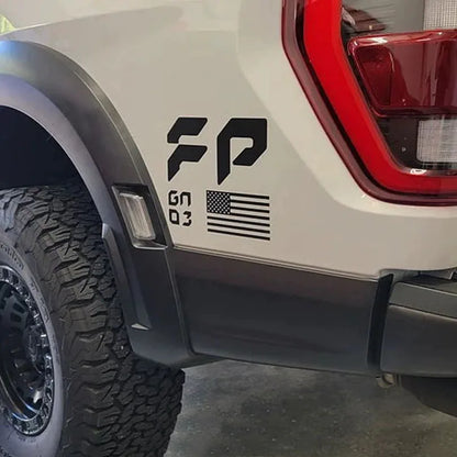 FP Performance USA Flag Bedside Decal for Ford F-150 / F-250 Raptor (Gen 1, 2 & 3) | Vinyl Sticker Pair