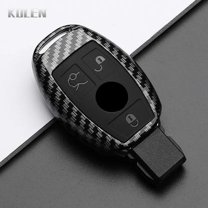 ABS Carbon Fiber Style Car Key Case Cover For Mercedes Benz A B C E Class GLS GLA GLK GLC CLS CLA AMG W204 W205 W212 W463 W176