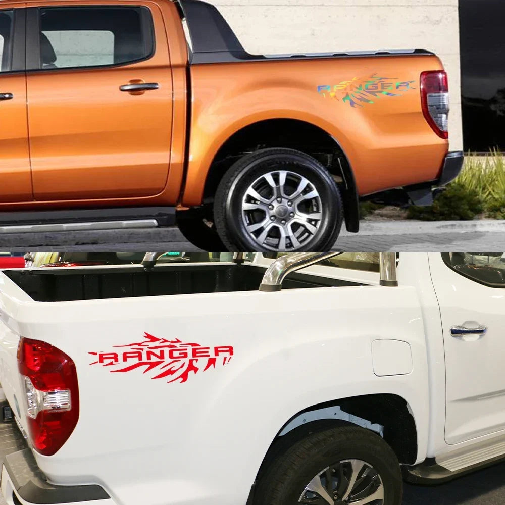 Splash Bed Side Decal for Ford Ranger Raptor XL / XLT / Lariat | 2-Piece Matte Vinyl Truck Graphic