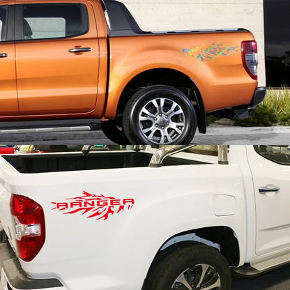 Splash Bed Side Decal for Ford Ranger Raptor XL / XLT / Lariat | 2-Piece Matte Vinyl Truck Graphic