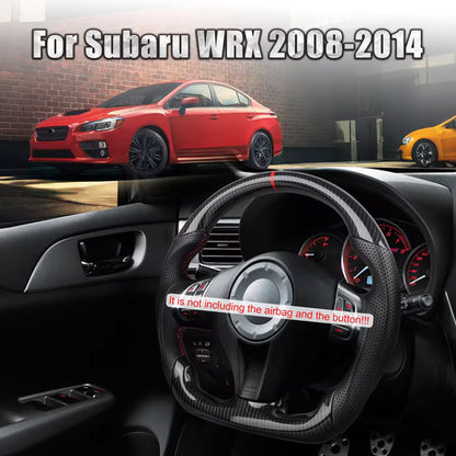 GEN PERFORMANCE Hydro-Dip Carbon Fiber Steering Wheel for Subaru WRX 2008-2014 – Flat Bottom Racing Design