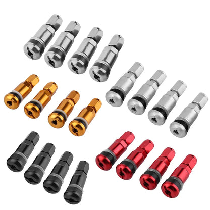 4pcs Universal Metal Car Motorcycle Tubeless Wheel Tyre Valve Stems Caps | Aluminum Alloy Tire Air Valve Stems