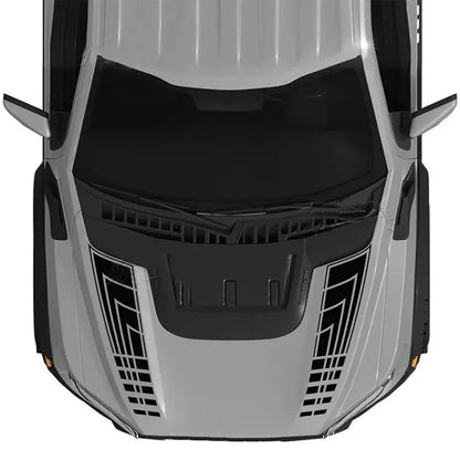 Custom Matte Black Engine Hood Stripe Kit | Front Graphics for Ford Raptor / Mustang