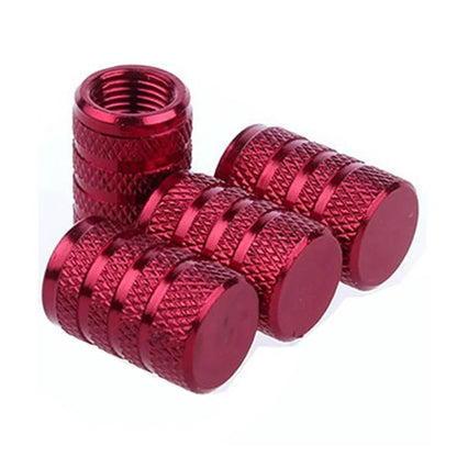 DSYCAR 4Pcs Silver Aluminum Knurling Tire Valve Stem Caps | US Schrader Compatible