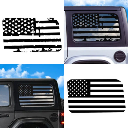 USA Flag Rear Window Decorative Decal for Jeep Wrangler (2021–2024) | Vinyl Cover Sticker