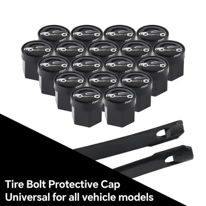 20Pcs Universal Black Car Wheel Hub Nut Protective Caps | ABS Rust Proof Waterproof Tire Nut Covers