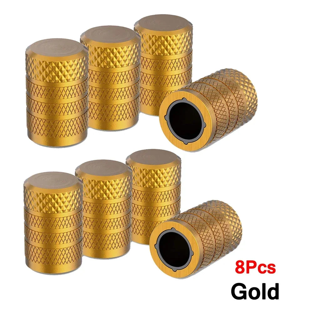 Aluminum Tire Valve Caps 4/8/12 Pack | Corrosion Resistant Universal Stem Covers
