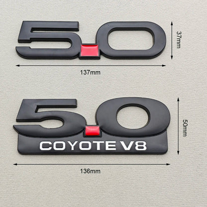 3D Metal 5.0 COYOTE V8 Badge | Grille, Trunk & Fender Emblem for Ford Mustang