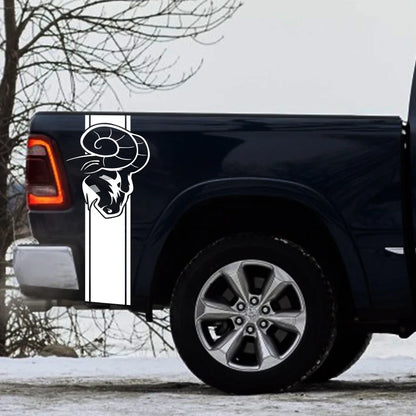 Dodge RAM Bed Side Graphic Kit – Pickup Truck Vinyl Decal Set (2 Pcs) | 1500, 2500, 3500, Rebel, TRX | 12 Finishes