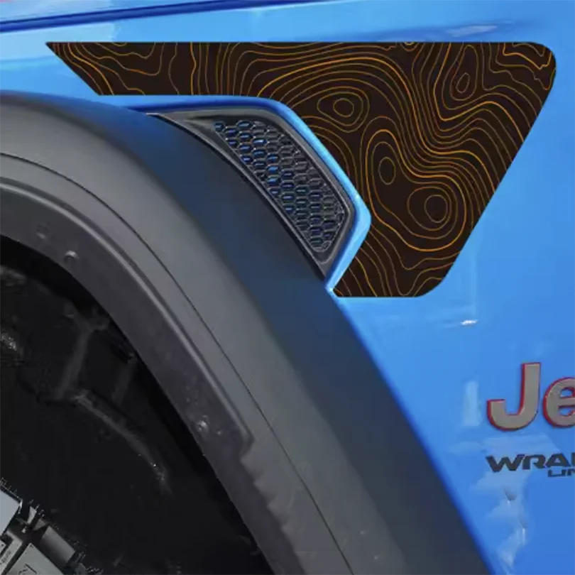 Eagle, Mountain Topo & Honeycomb Fender Vent Decal for Jeep Wrangler JL / Gladiator JT (2018–2023) | Vinyl Graphics