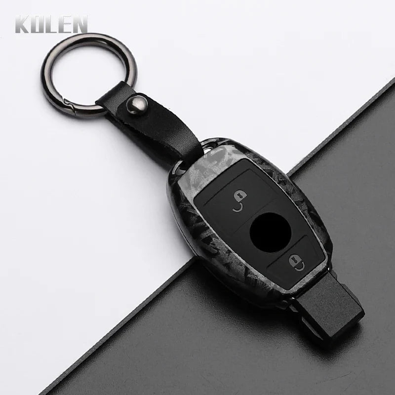 ABS Carbon Fiber Style Car Key Case Cover For Mercedes Benz A B C E Class GLS GLA GLK GLC CLS CLA AMG W204 W205 W212 W463 W176