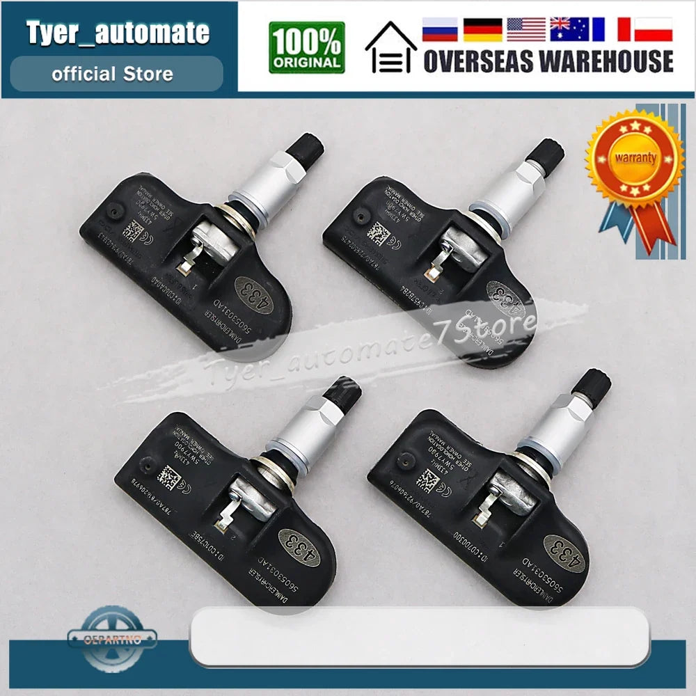 4PCS 433MHz TPMS Tire Pressure Monitoring System Sensor | For Chrysler Dodge Vehicles