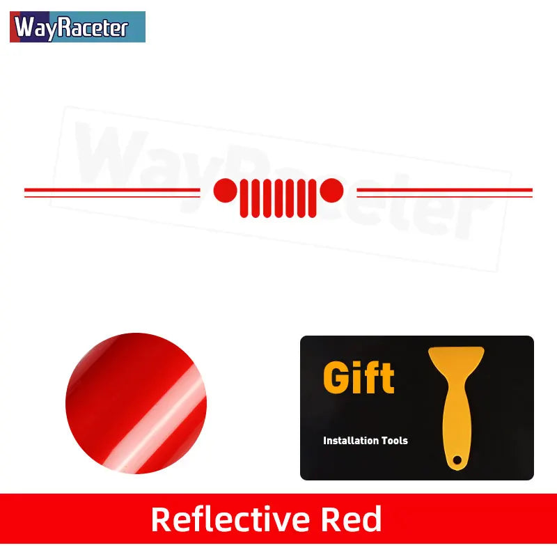 Jeep Wrangler & Gladiator Reflective Grill & Windshield Decal – Vinyl Window Graphic | JK JL, Gladiator, Renegade