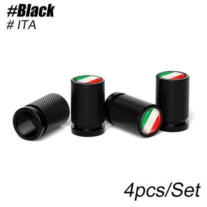 4Pcs Italy Flag Aluminum Alloy Valve Stem Caps