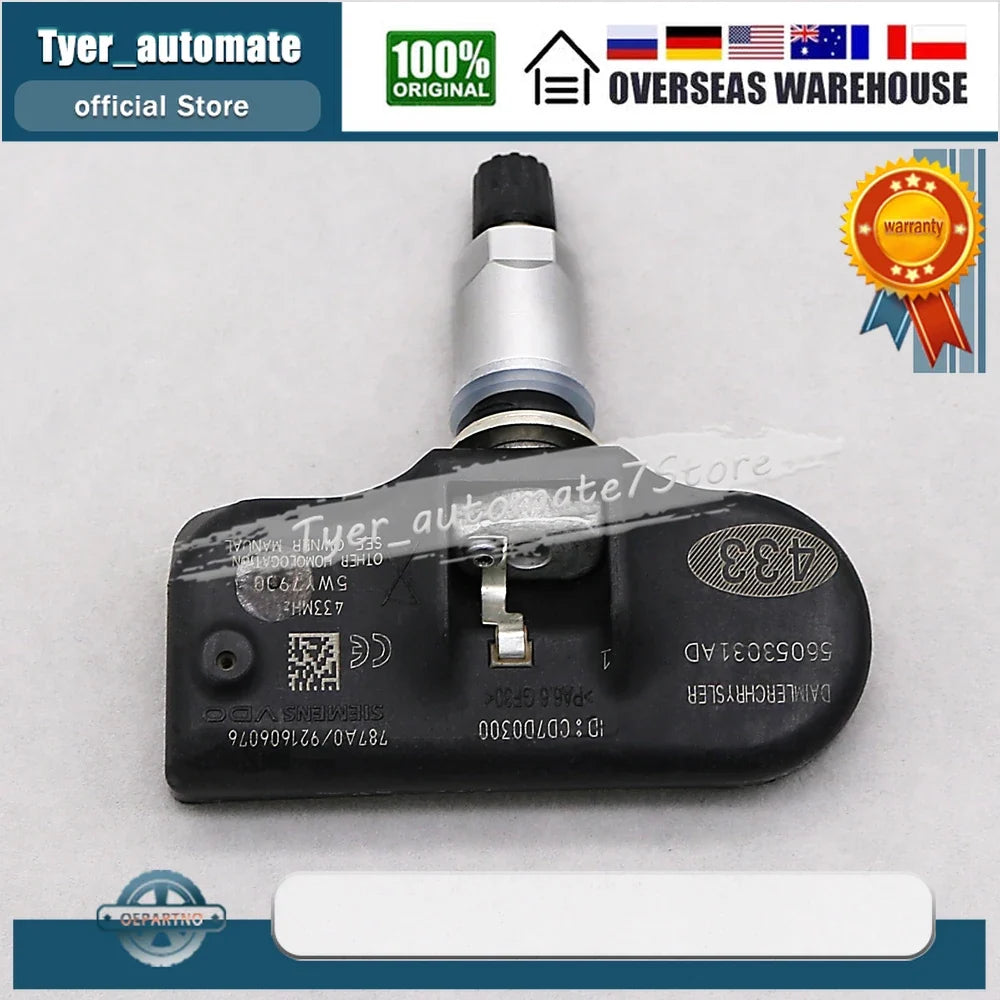4PCS 433MHz TPMS Tire Pressure Monitoring System Sensor | For Chrysler Dodge Vehicles