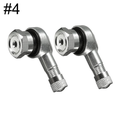 90 Degree CNC Motorcycle Tire Valve Stems | Leak-proof 2-Piece Set for Bikes and Scooters