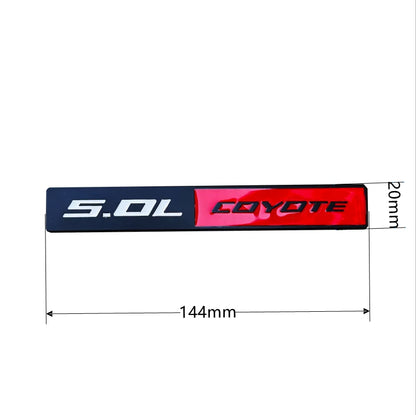 5.0L COYOTE Metal Badge | Trunk & Fender Emblem Sticker for Ford Mustang
