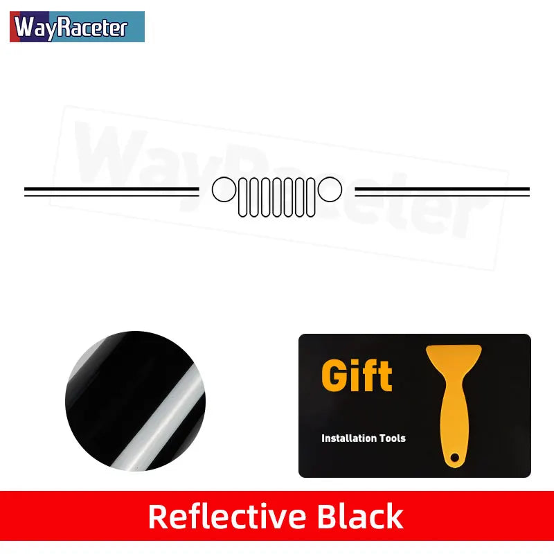 Jeep Wrangler & Gladiator Reflective Grill & Windshield Decal – Vinyl Window Graphic | JK JL, Gladiator, Renegade