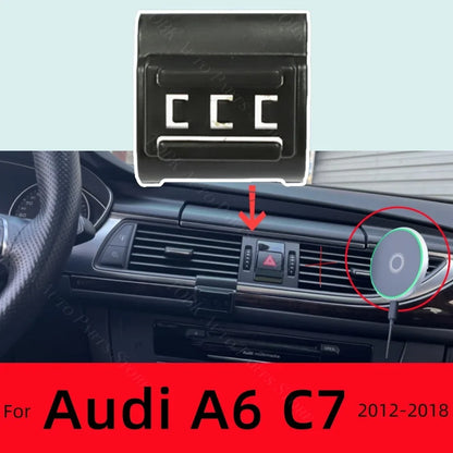 Magnetic Car Phone Holder for Audi A6 C7 Sedan 2012-2018 Wireless Charging