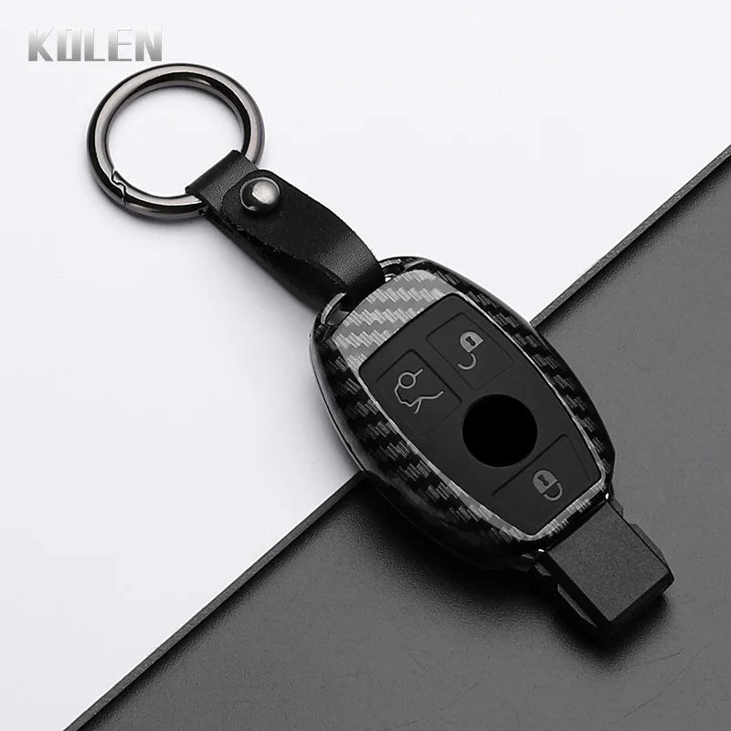ABS Carbon Fiber Style Car Key Case Cover For Mercedes Benz A B C E Class GLS GLA GLK GLC CLS CLA AMG W204 W205 W212 W463 W176