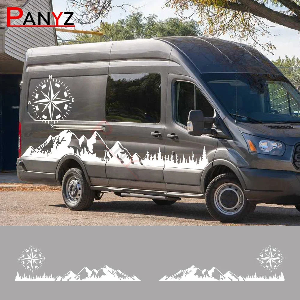 Camper Van / Motorhome Door Graphic Decal for Ford Transit MK6 / MK7 / MK8 | Full-Coverage Vinyl