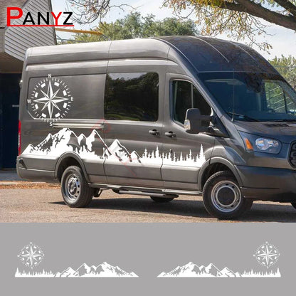 Camper Van / Motorhome Door Graphic Decal for Ford Transit MK6 / MK7 / MK8 | Full-Coverage Vinyl