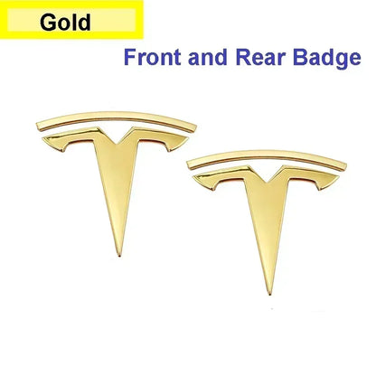 Zinc Alloy Front Hood Logo Sticker for Tesla Model 3 / Model Y | Auto Body Styling Emblem