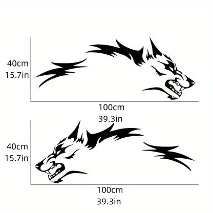 Wolf Side Body Decal | 2-Piece Waterproof Self-Adhesive Vinyl Animal Sticker