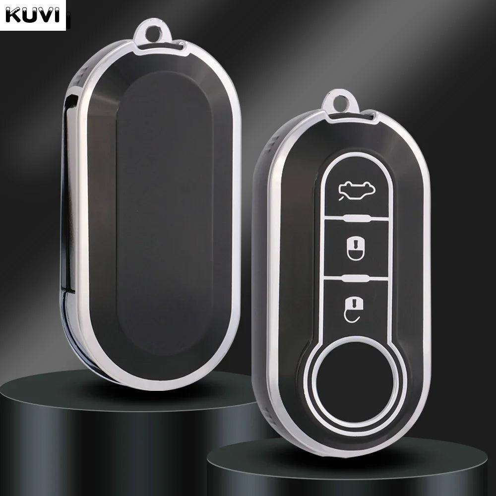 New TPU Car Flip Key Case Cover Shell For FIAT 500 Ducato Punto Panda Lancia Musa For Citroen Jumper Peugeot Boxer Accessories