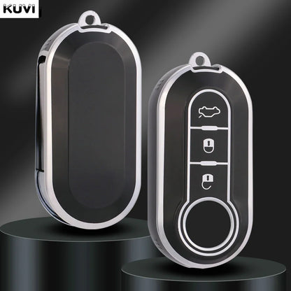 New TPU Car Flip Key Case Cover Shell For FIAT 500 Ducato Punto Panda Lancia Musa For Citroen Jumper Peugeot Boxer Accessories