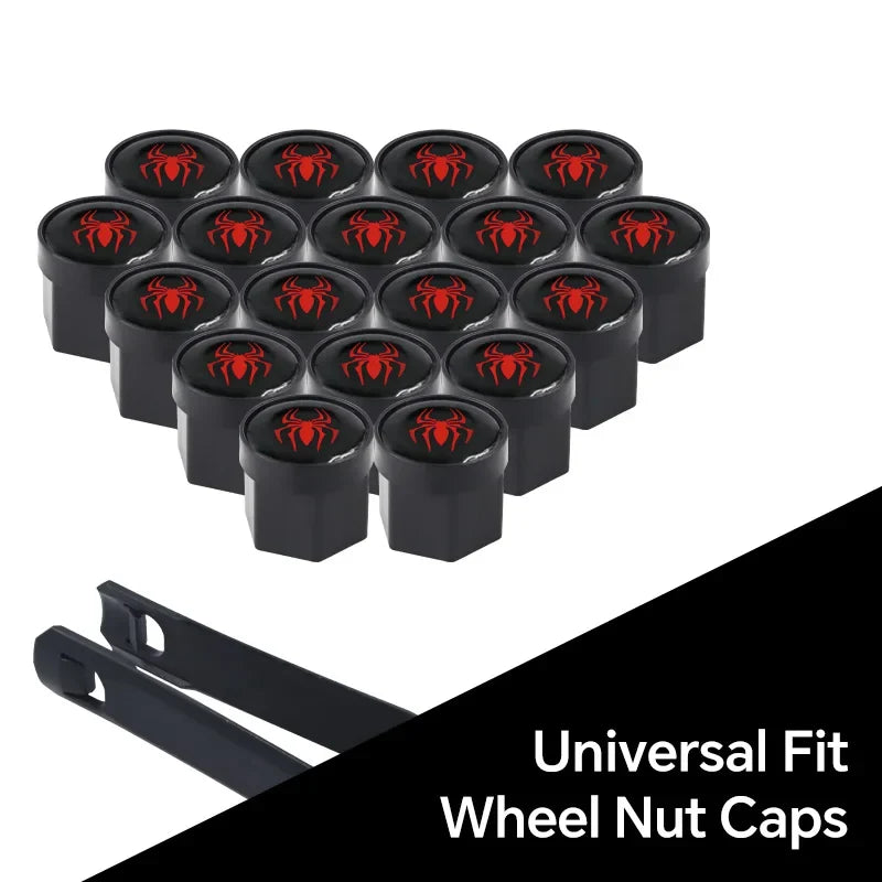 20Pcs Universal Black Car Wheel Hub Nut Protective Caps | ABS Rust Proof Waterproof Tire Nut Covers