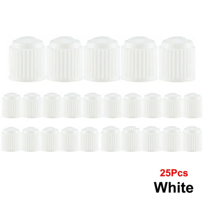 AUTCOAT Tire Stem Valve Caps | Universal Plastic Valve Covers for Cars, Trucks, Bikes
