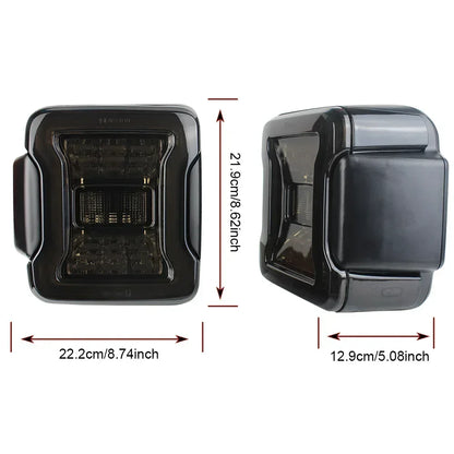 Jeep Wrangler JK 2007 - 2017 / JL 2018+ Smoked LED Tail Light Assembly with Turn Signal / Brake / Running / Reverse Functions (EU Version / Pair)