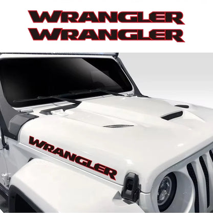 Jeep Wrangler Hood & Door Vinyl Decal – Engine Cover Bonnet Sticker | JK, JL, TJ, YJ, Unlimited, Sahara | 13 Colors