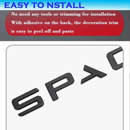 3D ABS SPACEX Letter Emblem Badge for Tesla Rear Tailgate / Trunk | Car Sticker