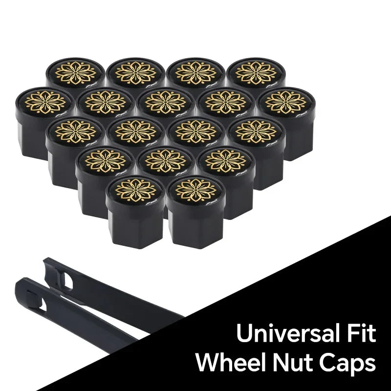 20Pcs Universal Black Car Wheel Hub Nut Protective Caps | ABS Rust Proof Waterproof Tire Nut Covers