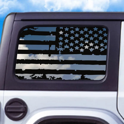 USA Flag Rear Window Decorative Decal for Jeep Wrangler (2021–2024) | Vinyl Cover Sticker