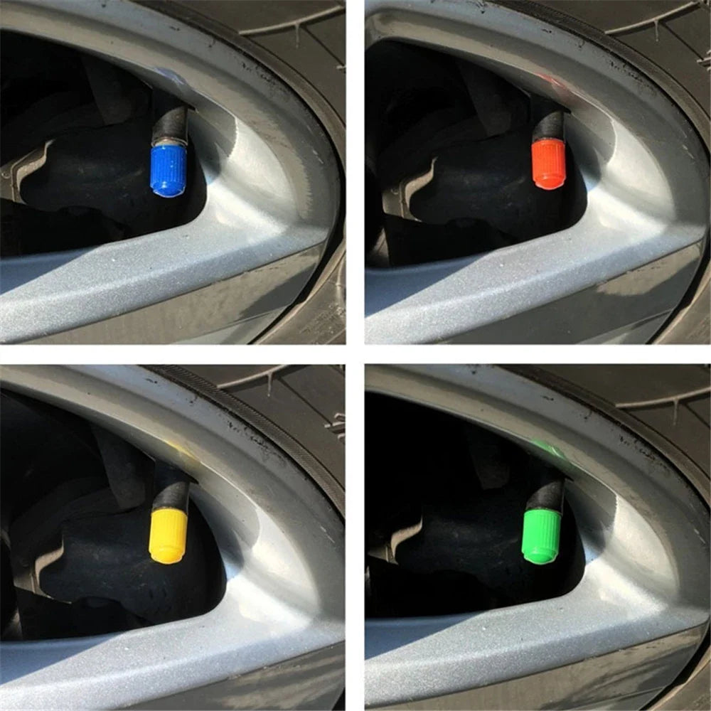 AUTCOAT Tire Stem Valve Caps | Universal Plastic Valve Covers for Cars, Trucks, Bikes