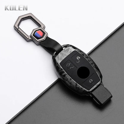 ABS Carbon Fiber Style Car Key Case Cover For Mercedes Benz A B C E Class GLS GLA GLK GLC CLS CLA AMG W204 W205 W212 W463 W176