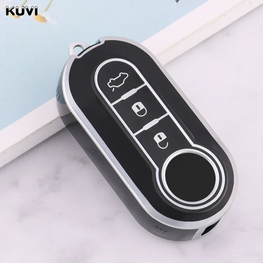 New TPU Car Flip Key Case Cover Shell For FIAT 500 Ducato Punto Panda Lancia Musa For Citroen Jumper Peugeot Boxer Accessories
