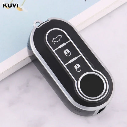 New TPU Car Flip Key Case Cover Shell For FIAT 500 Ducato Punto Panda Lancia Musa For Citroen Jumper Peugeot Boxer Accessories